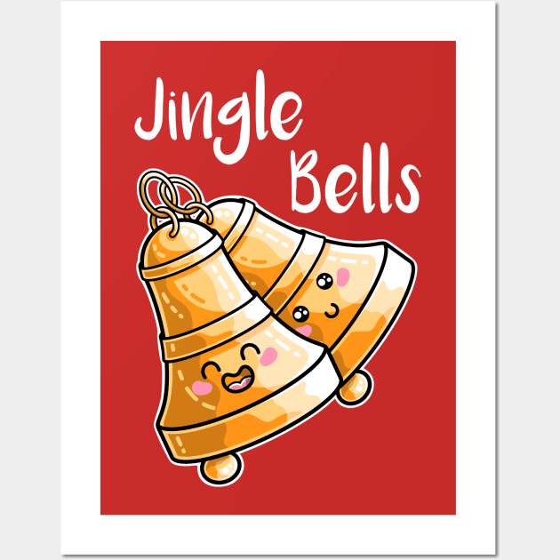 Kawaii Cute Christmas Jingle Bells Wall Art by freeves